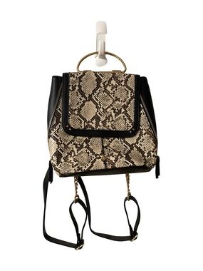 🏡 NWOT Call It Spring Faux Snakeskin Pattern Backpack  - Tan & Black - OS